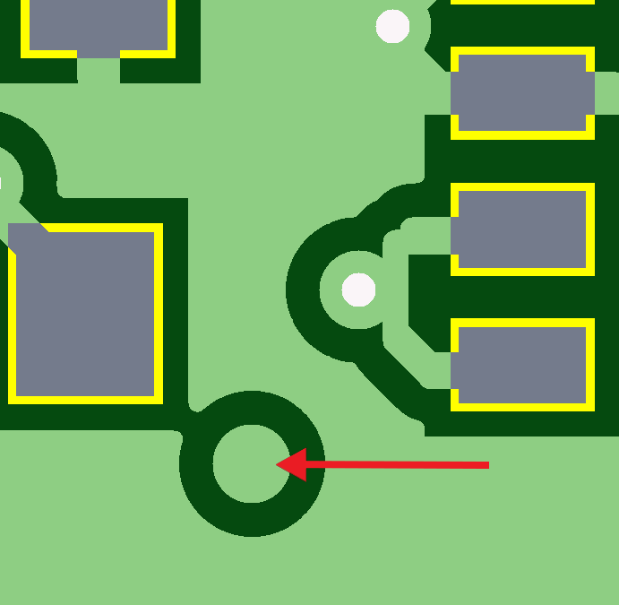 Отсутствует глухое переходное отверстие