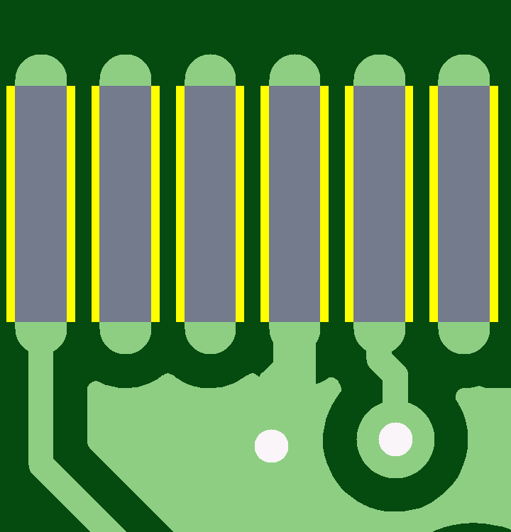 Площадка SMD открыта от маски частично