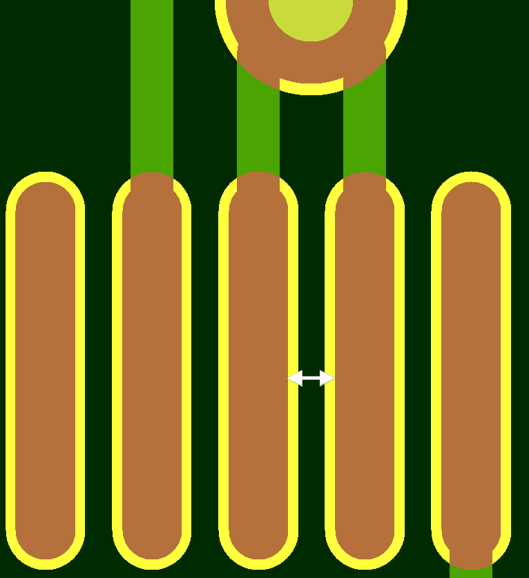 Зазор между элементами топологии