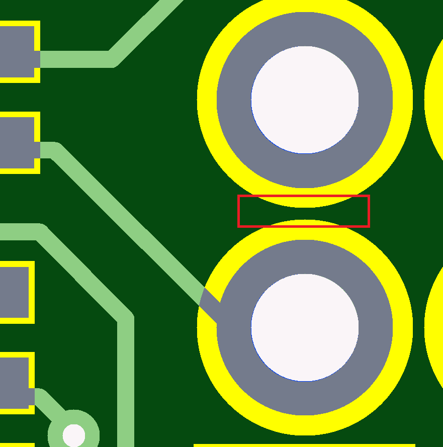 Масочный мостик (Solder Mask Bridge) между площадками