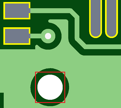 Вскрытие маски (Solder Mask Swell) на неметаллизированном отверстии 2