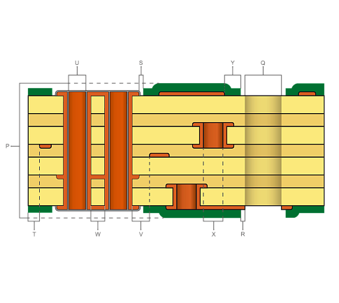 Отступ элементов топологии от неметаллизированного отверстия на всех слоях