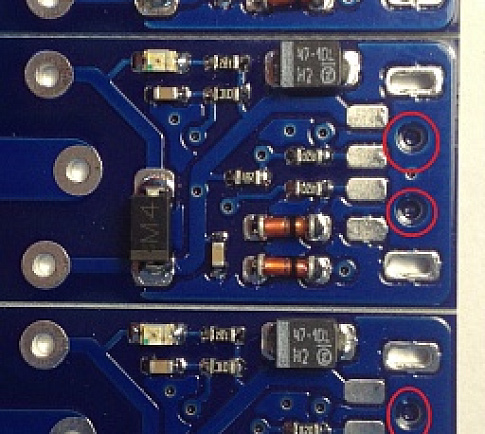 Вскрытие маски (Solder Mask Swell) на неметаллизированном отверстии 2